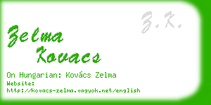 zelma kovacs business card
