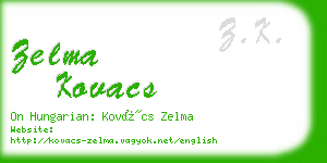 zelma kovacs business card